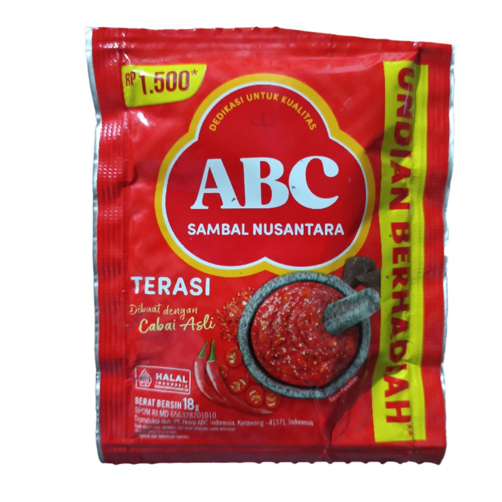 

Sambal Terasi Nusantara Ulek 18gr ABC Dengan Cabai Asli