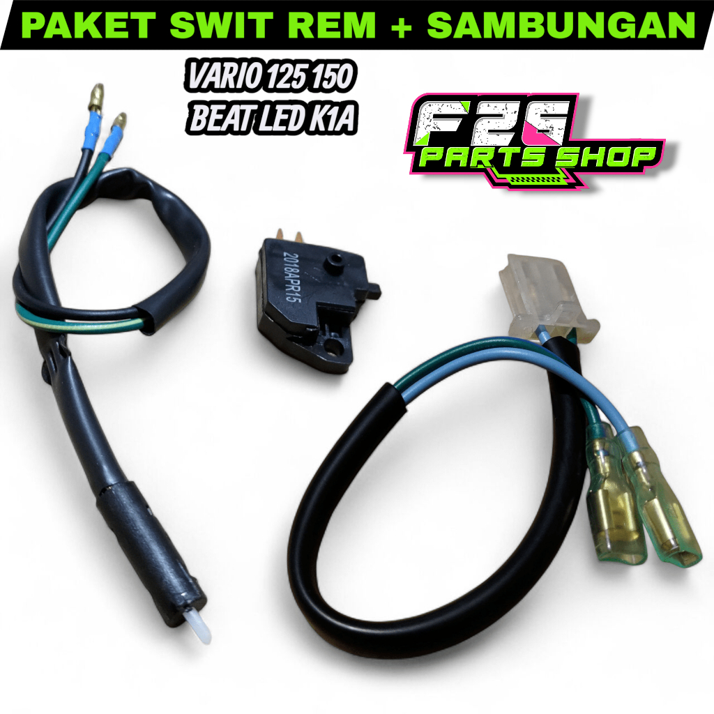 Paket Swit Rem Depan Belakang + Kabel Sambungan Vario 125 150 old New Switch Rem Kanan Kiri + Soket 