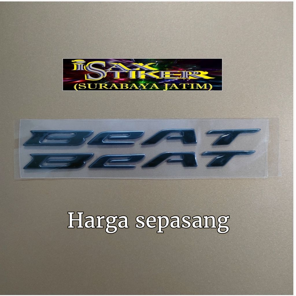 Emblem Timbul Original Honda Beat Hitam Tahun 2022 2025