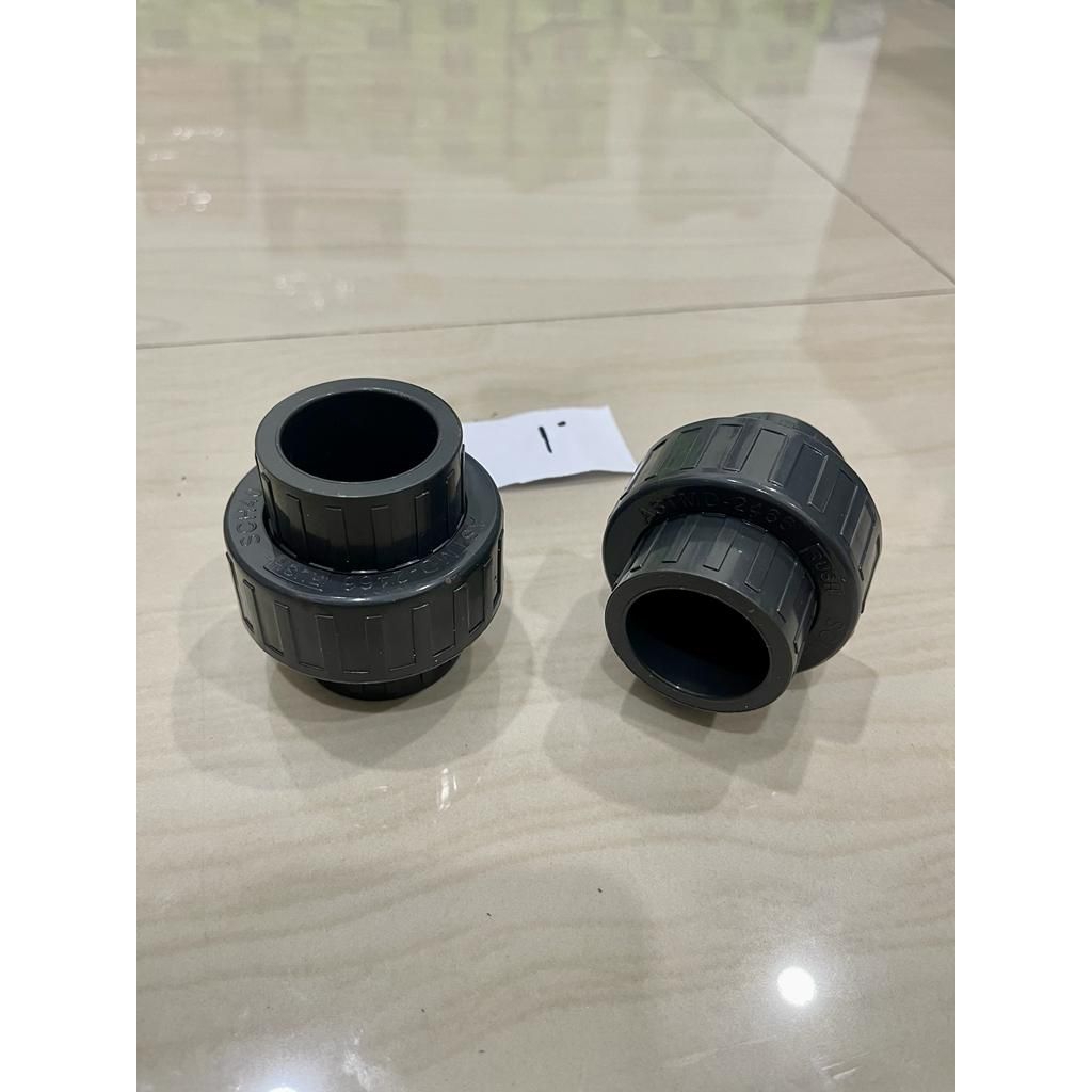 watermur pvc polos 1 inchi // sambungan selang union watermoor water mur plastik ukuran pipa 1" mura