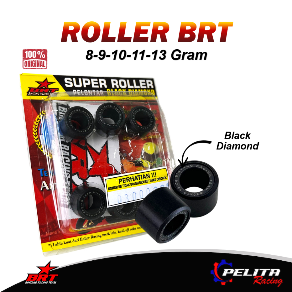 ROLLER BRT Black Diamond Beat Fi Scoopy eSP 8 9 10 11 12 13 Gram, Tahan Hingga 20000 Km