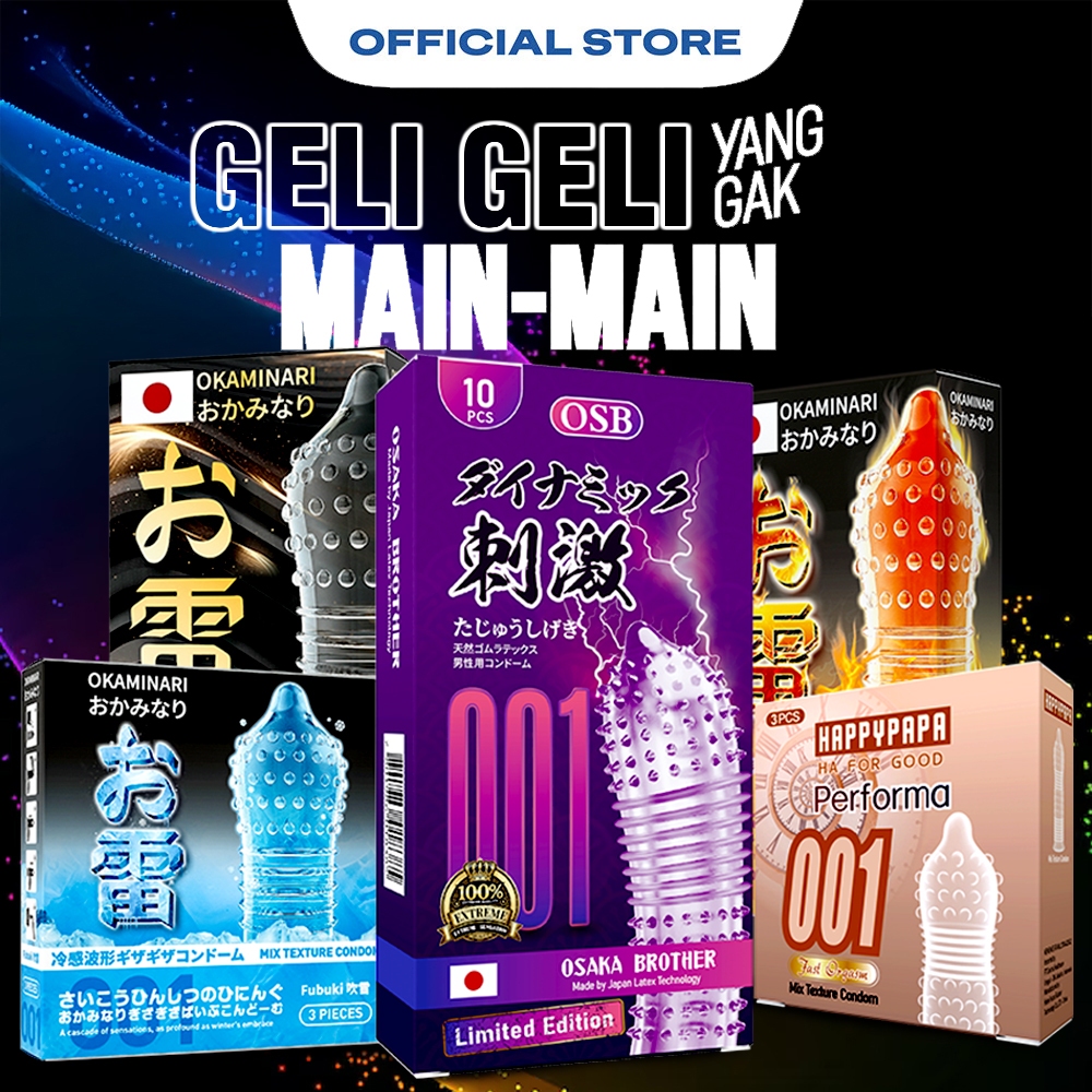 Kondom Premium Jepang 001 Gerigi Tebal Tipis Duri Bonus Pelumas