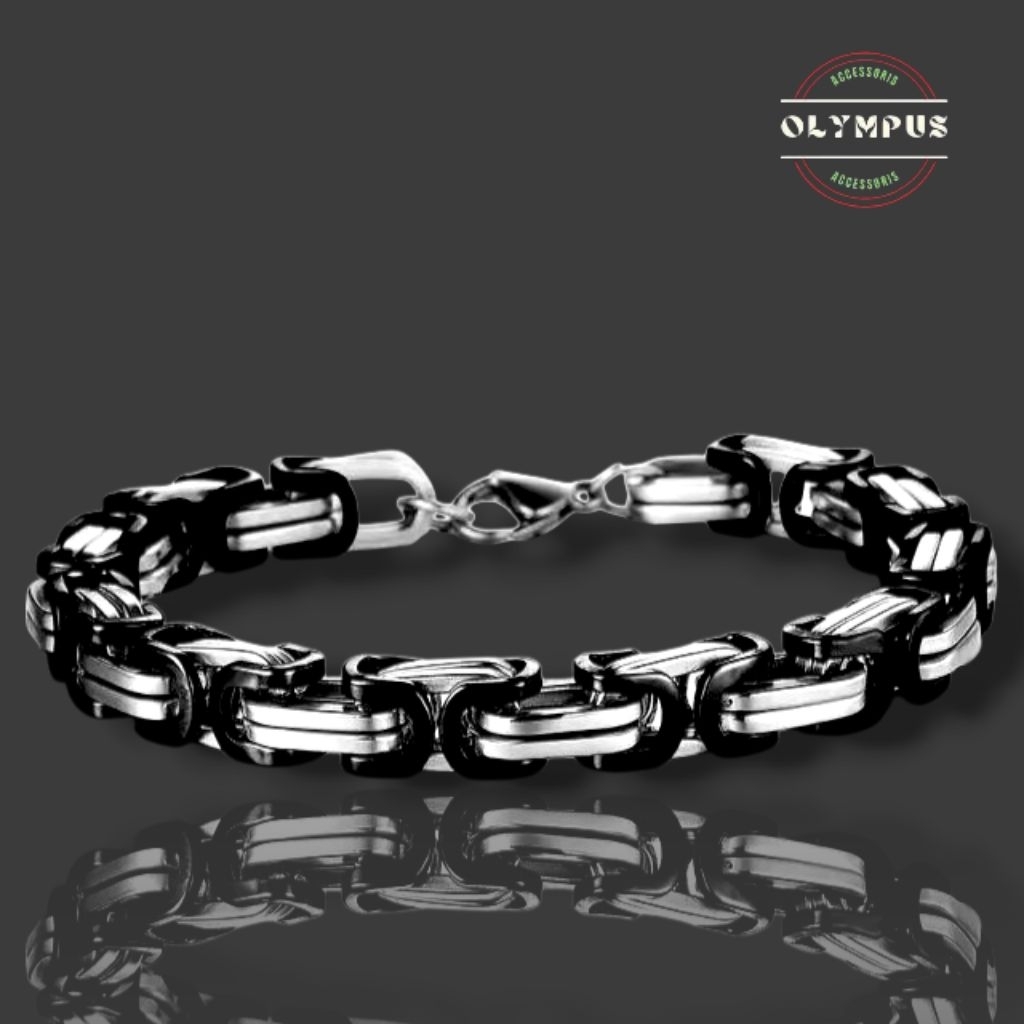 OLYMPUS. GELANG TITANIUM PRIA MODEL RANTAI MOTOR.