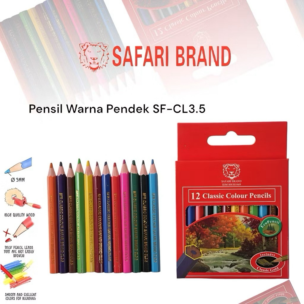 

Pensil Warna 12 Pcs Pendek Safari Brand