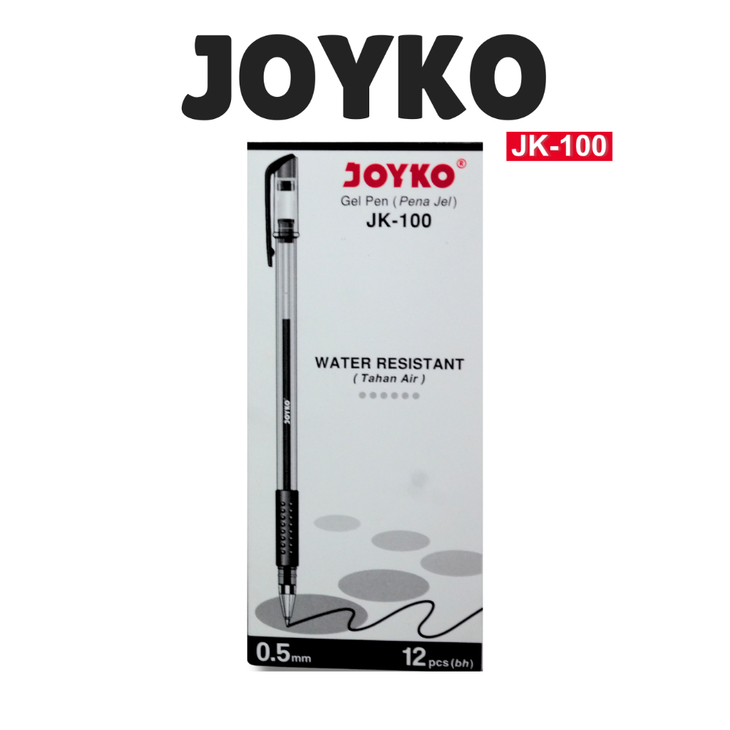 

JOYKO JK-100 Pulpen Gel HITAM (PER 3 PCS)