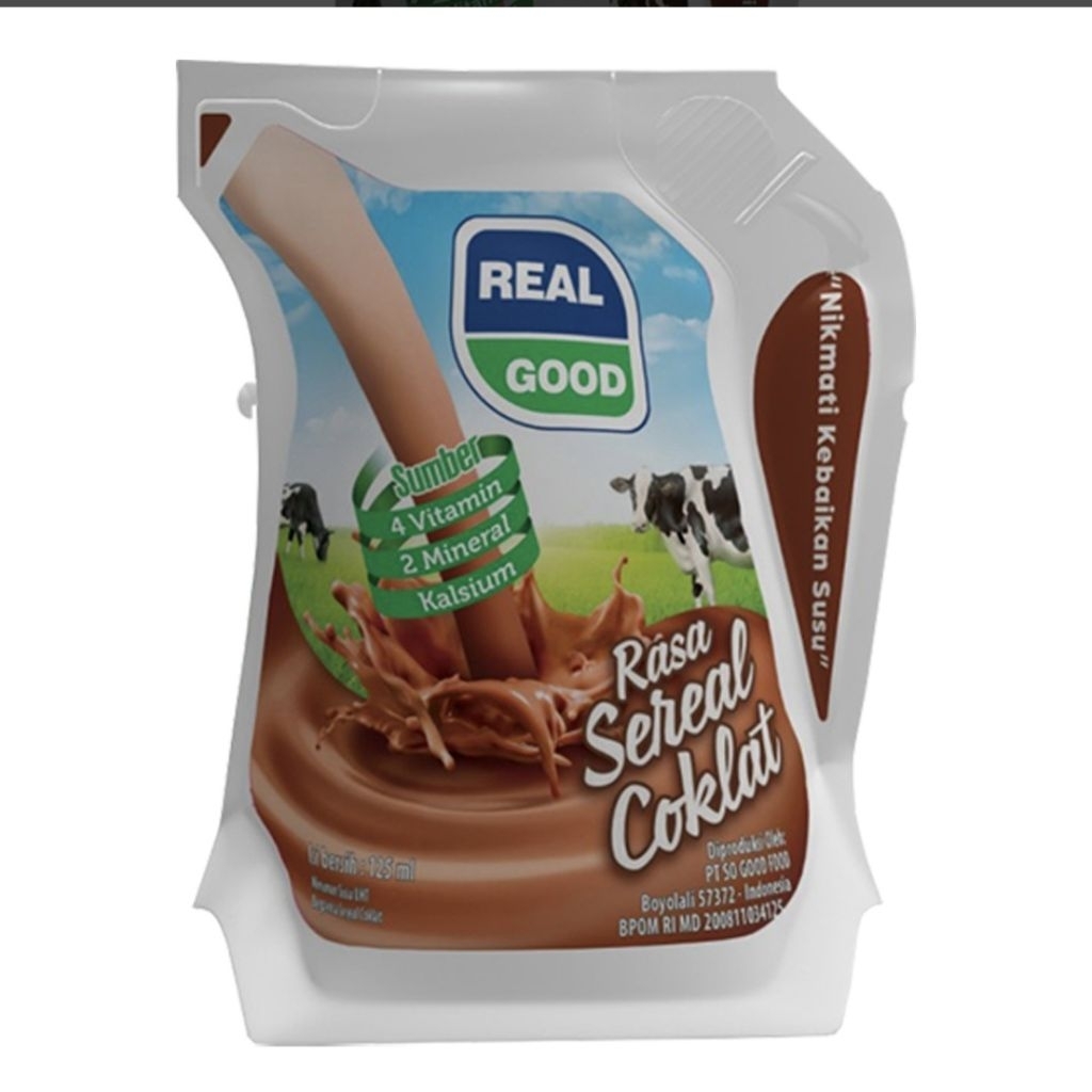 

Real Good Susu UHT Sereal Cokelat 125 ml (3×)