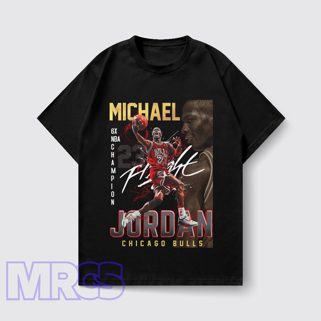 Kaos Oversize Michael Jordan Chicago Bulls Vintage  Kaos Oversize Basket Retro Michael Jordan NBA