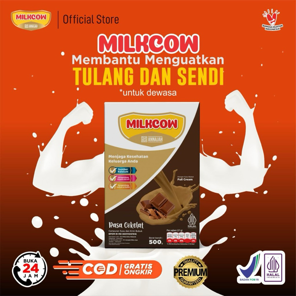 

[PROMO]MILKCOW 500gram ORIGINAL 100% susu sapi penggemuk badan|mencegah anak stunting|BPOM DAN AMAN