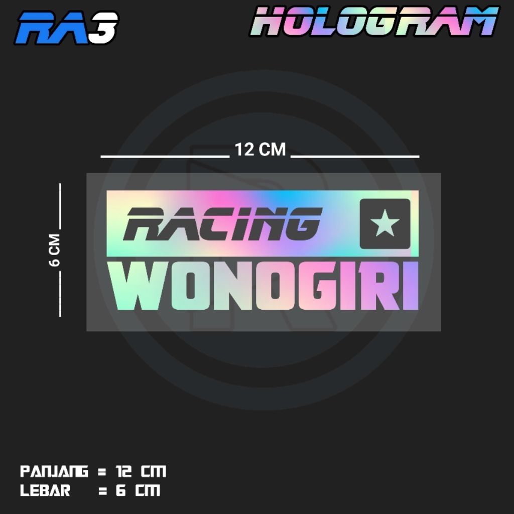 STIKER CUTTING TULISAN RACING WONOGIRI | RA3 JTG