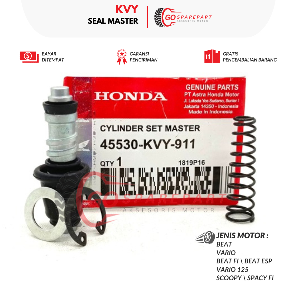 KVY SEAL MASTER MOTOR HONDA BEAT / SEAL MASTER REM MOTOR BEAT FI / KIT SEAL MASTER REM VARIO / KARET