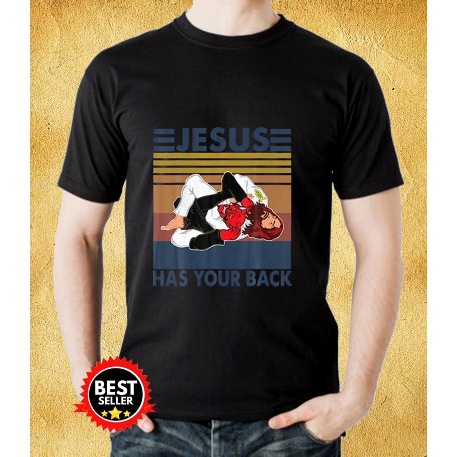 Vintage Jiu Jitsu Jesus Has Your Back Essential Kaos