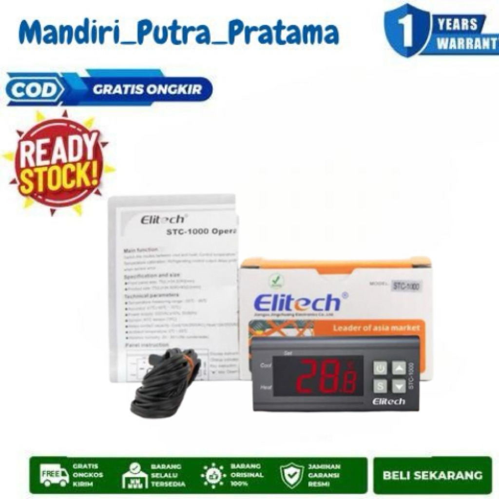 Digital Thermostat Elitech STC-1000 Original Thermometer STC1000