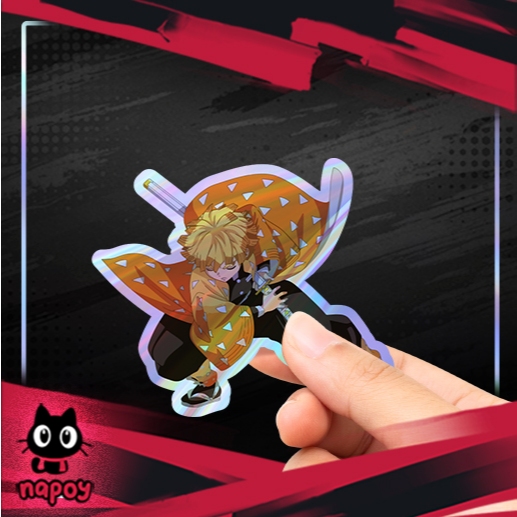 

Stiker Hologram Anime Demon Slayer Zenitsu Agatsuma Attack