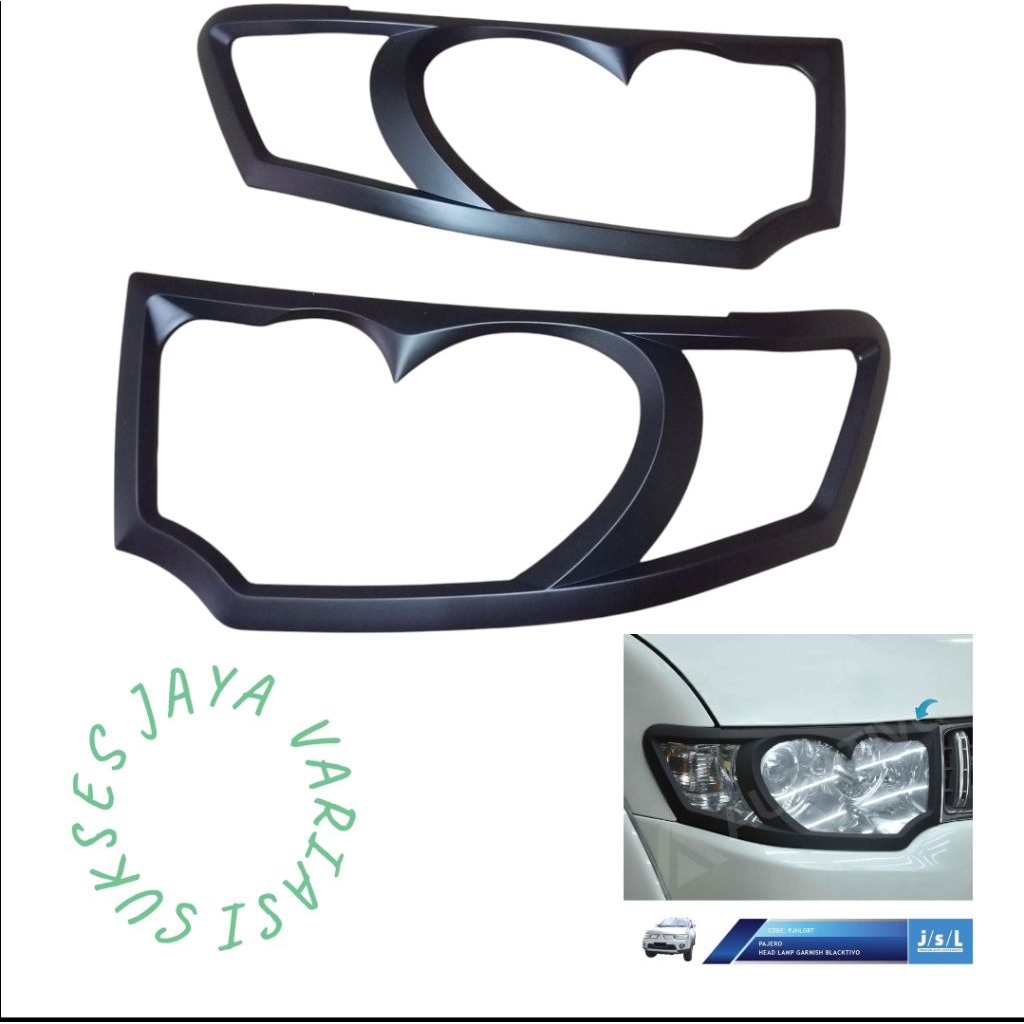 GARNISH LAMPU DEPAN LIST LAMPU DEPAN PAJERO SPORT HITAM