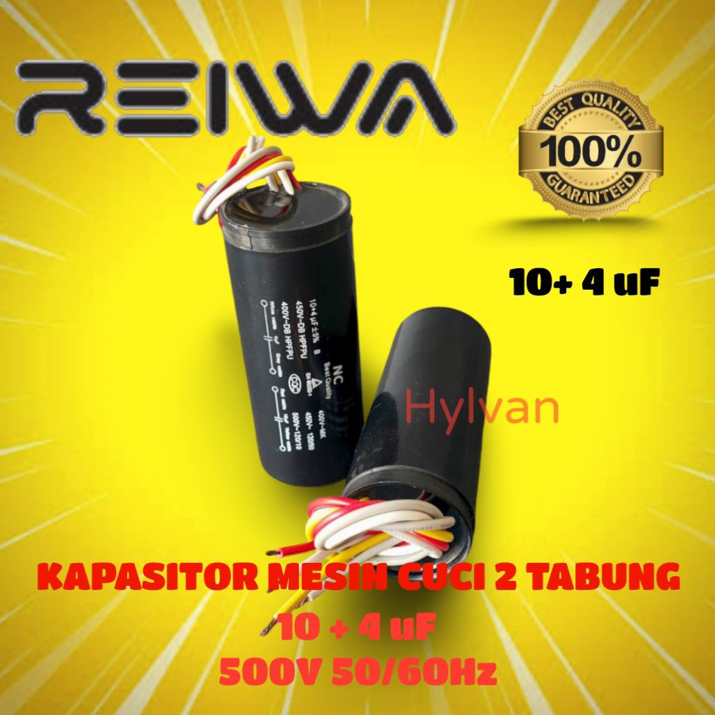 KAPASITOR MESIN CUCI 2 TABUNG 10 + 4 UF REIWA