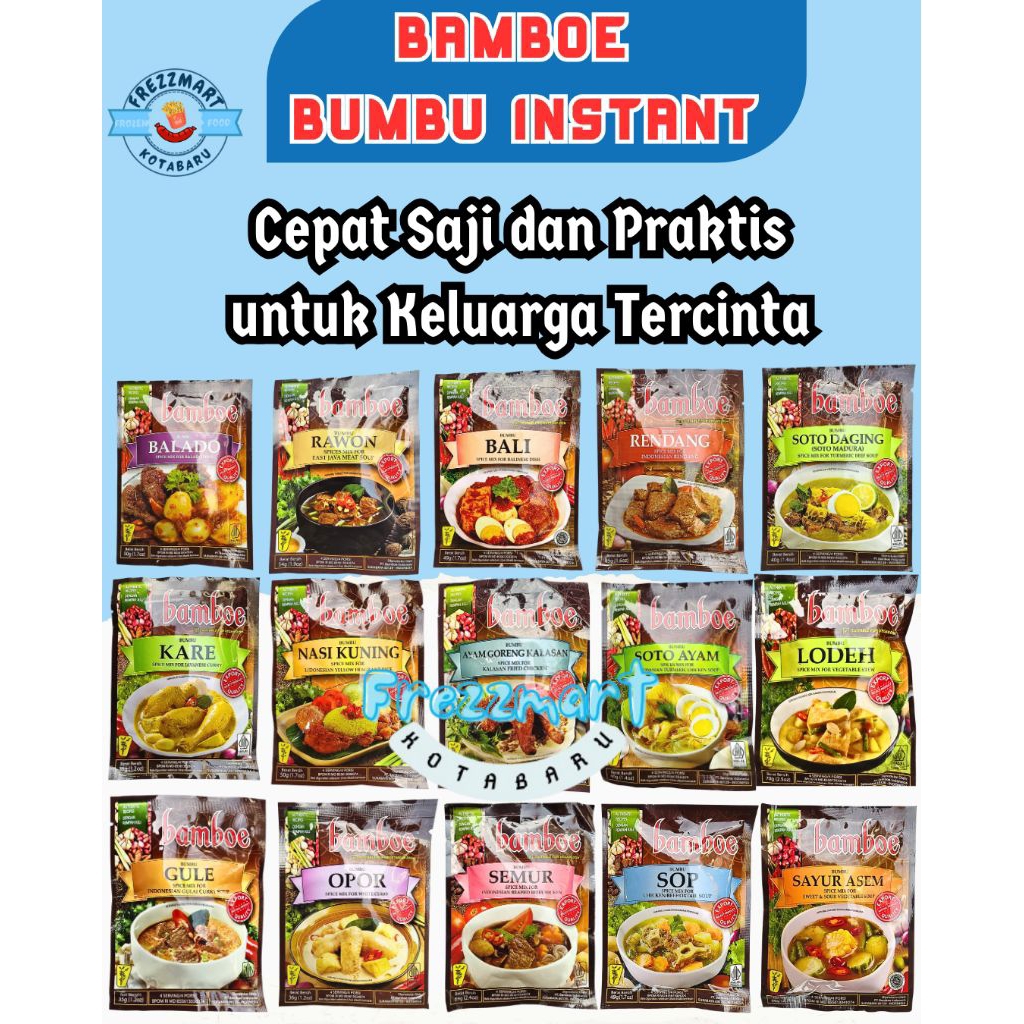 

BAMBOE LENGKAP BUMBU MASAK INSTANT NUSANTARA ASIA HALAL Frezzmart Kotabaru