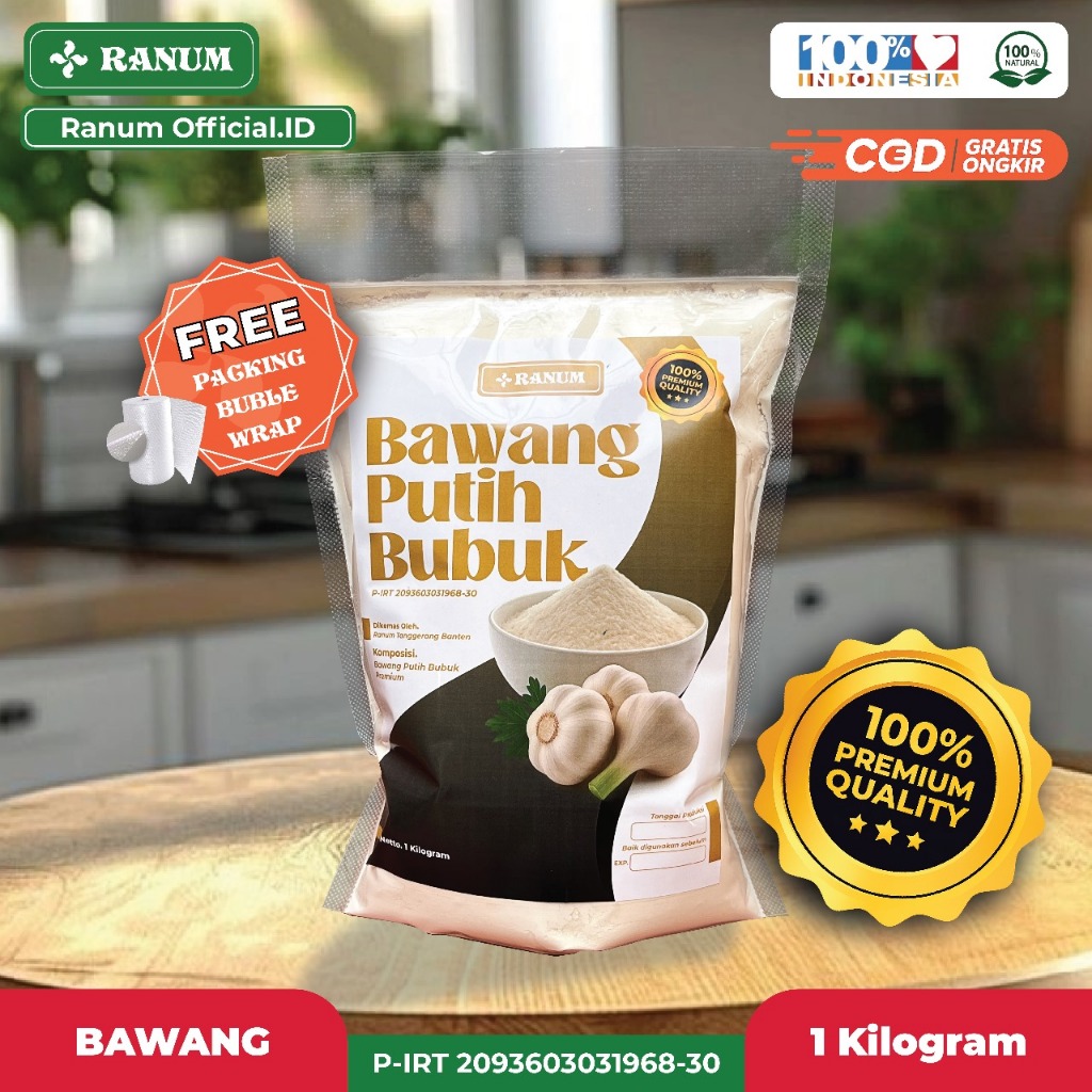 

Bawang Putih Bubuk Asli 100% Garlic Powder 1000 Gram | Bumbu Masakan, Marinasi, Taburan Makanan