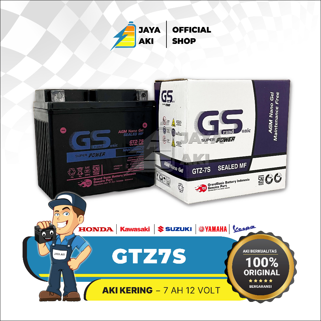 Aki Vario 125 Vario 150 GTZ7S 12V 7AH Accu Kering