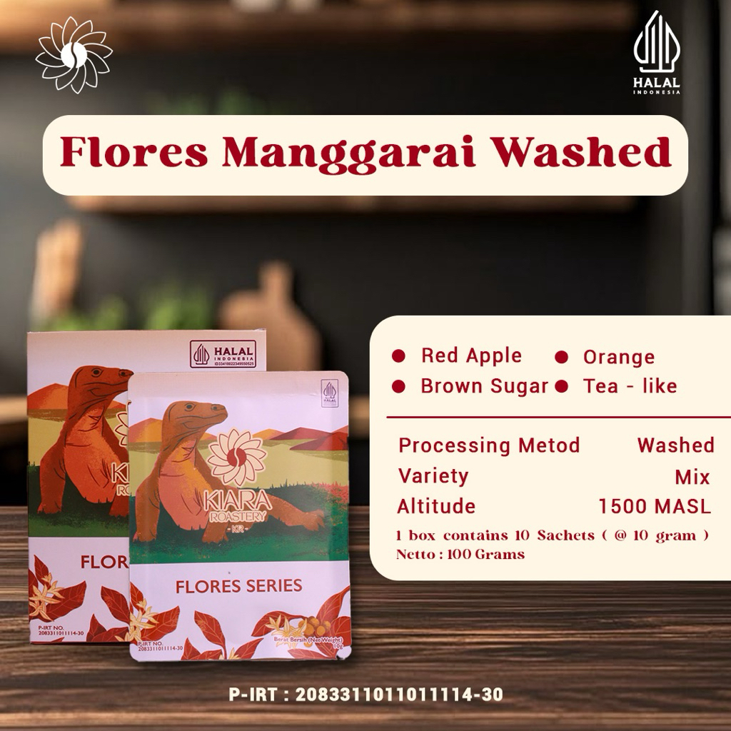 

Flores Manggarai Washed Drip Bag | Kopi 100% Full Arabica | Specialty Grade Coffee | Bubuk Kopi Langsung Seduh | Kiara Roastery