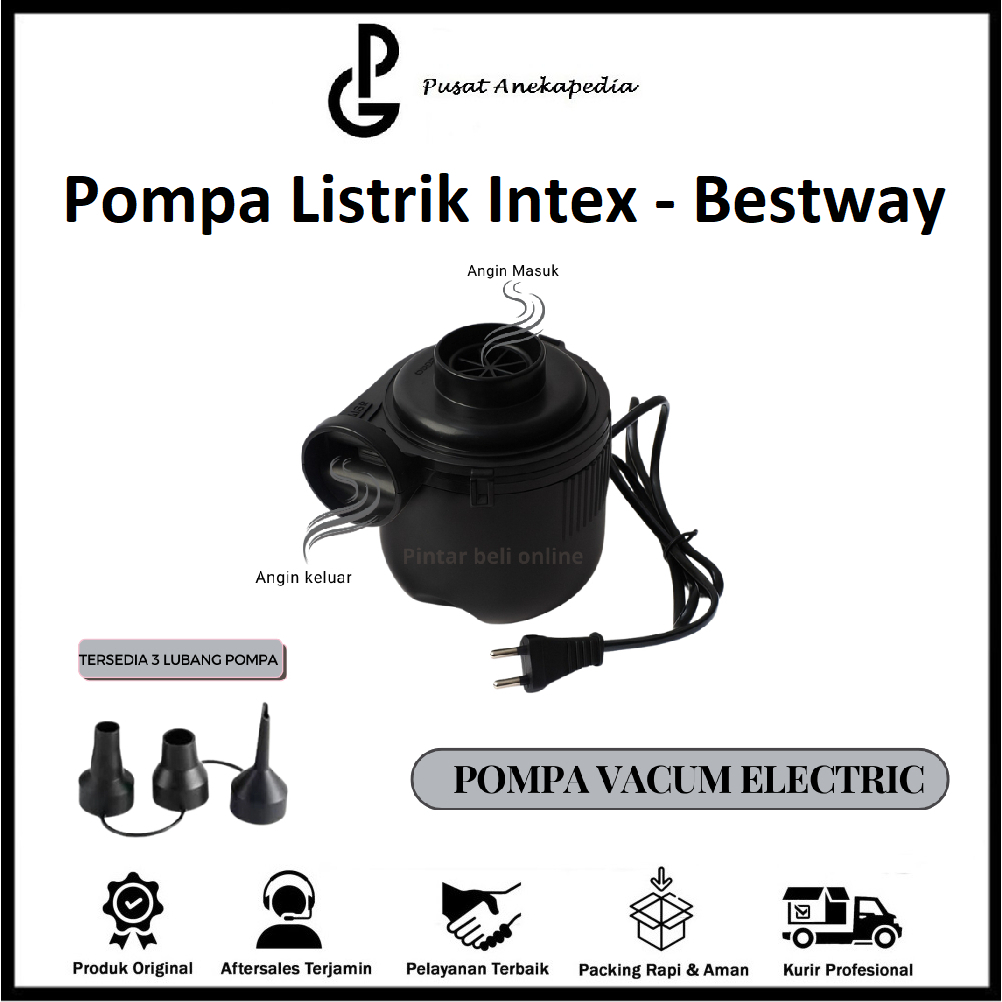 Pompa Elektrik Kuat untuk Kasur Angin dan Kolam Renang - Pompa Angin Listrik - Kasur Angin Bisa Sedo