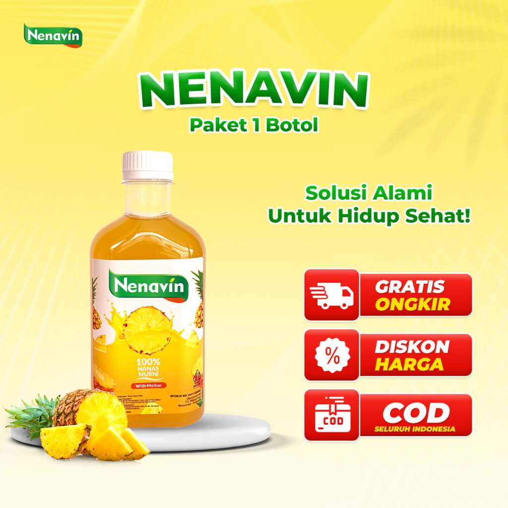 Nenavin Cuka Nanas Herbal Cegah Diabetes Asam Urat || Nenavin Cuka Nanas Alami BPOM Halal MUI