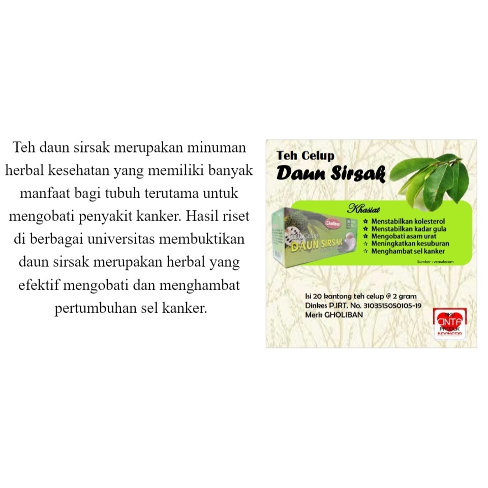 

Teh Daun Sirsak Gholiban