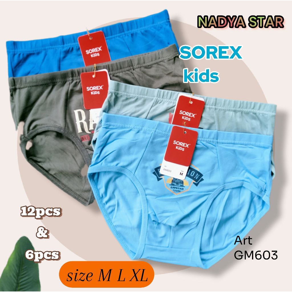 12Pcs Celana Dalam Anak Laki-laki Remaja/ Lusinan CD Anak Laki-laki Remaja Junior Sorex