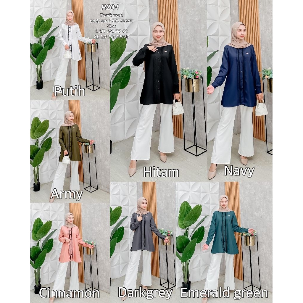 Ribyka R204 Tunik Ladyzara Import mix Renda