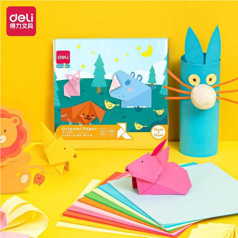 

Kertas lipat warna warni deli kertas kreatif untuk anak, DIY, origami, dan kerajinan tangan