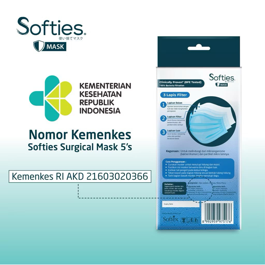 Masker Softies Surgikal Batik medis