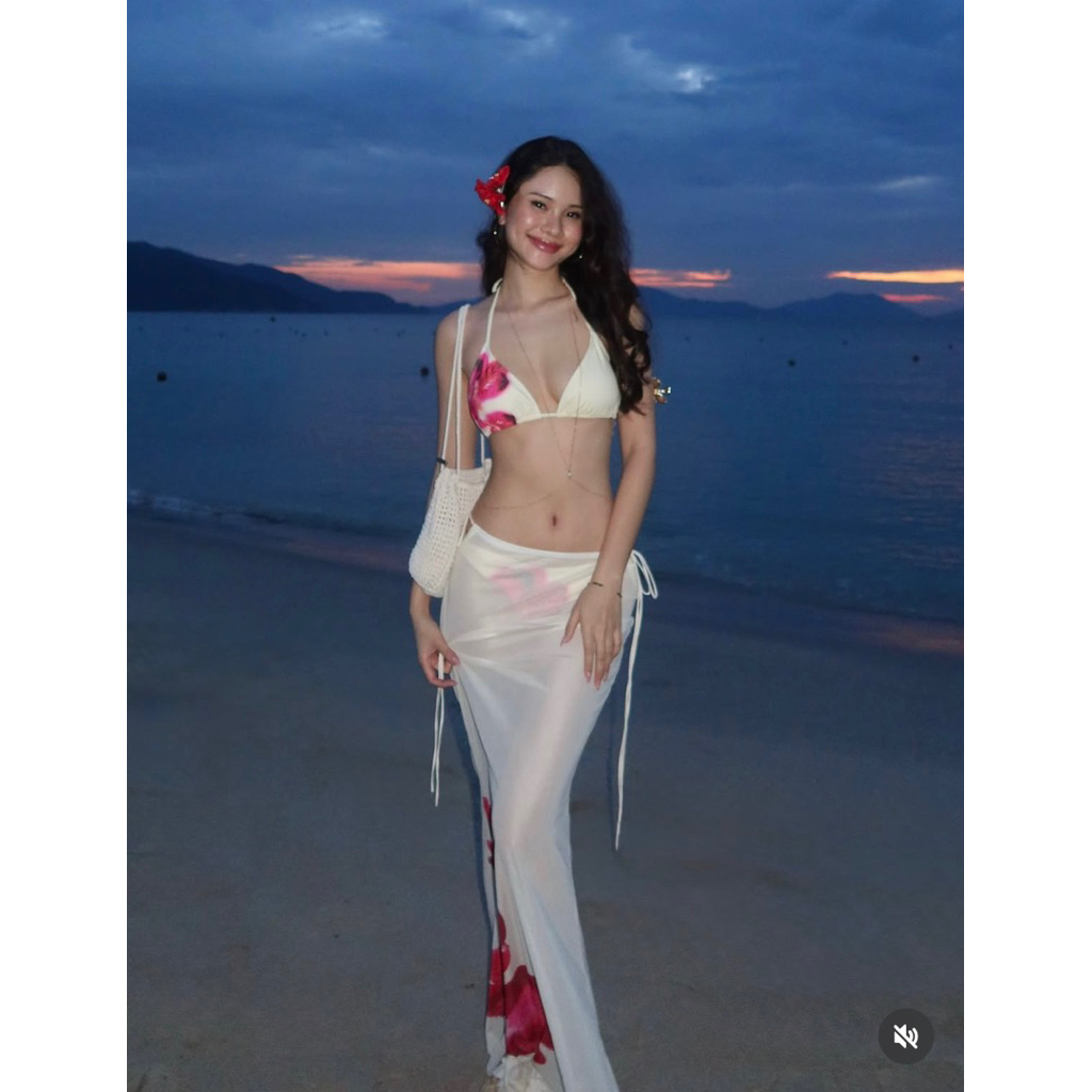 amiera set baju renang wanita set dengan rok baju pantai premium quality