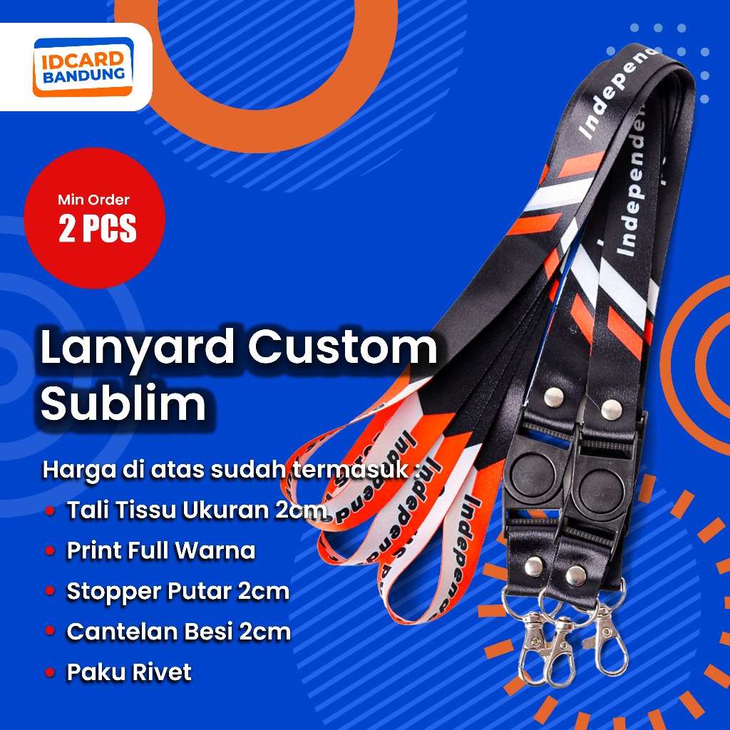

JASA CETAK LANYARD CUSTOM SUBLIM 2cm PREMIUM FREE DESAIN