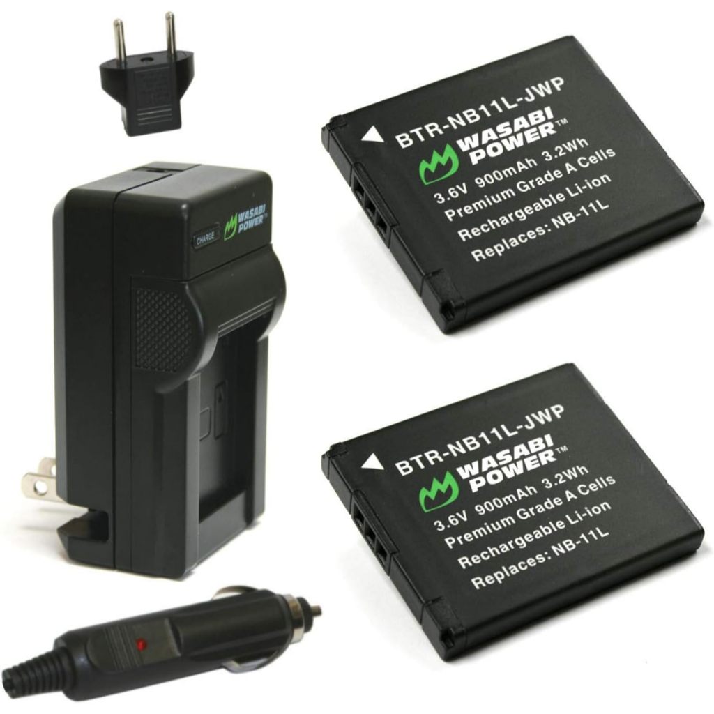 Wasabi Power Battery & Charger for Canon NB-11L NB-11LH NB11L NB11LH Baterai A2300 A2400 A2500 A2600
