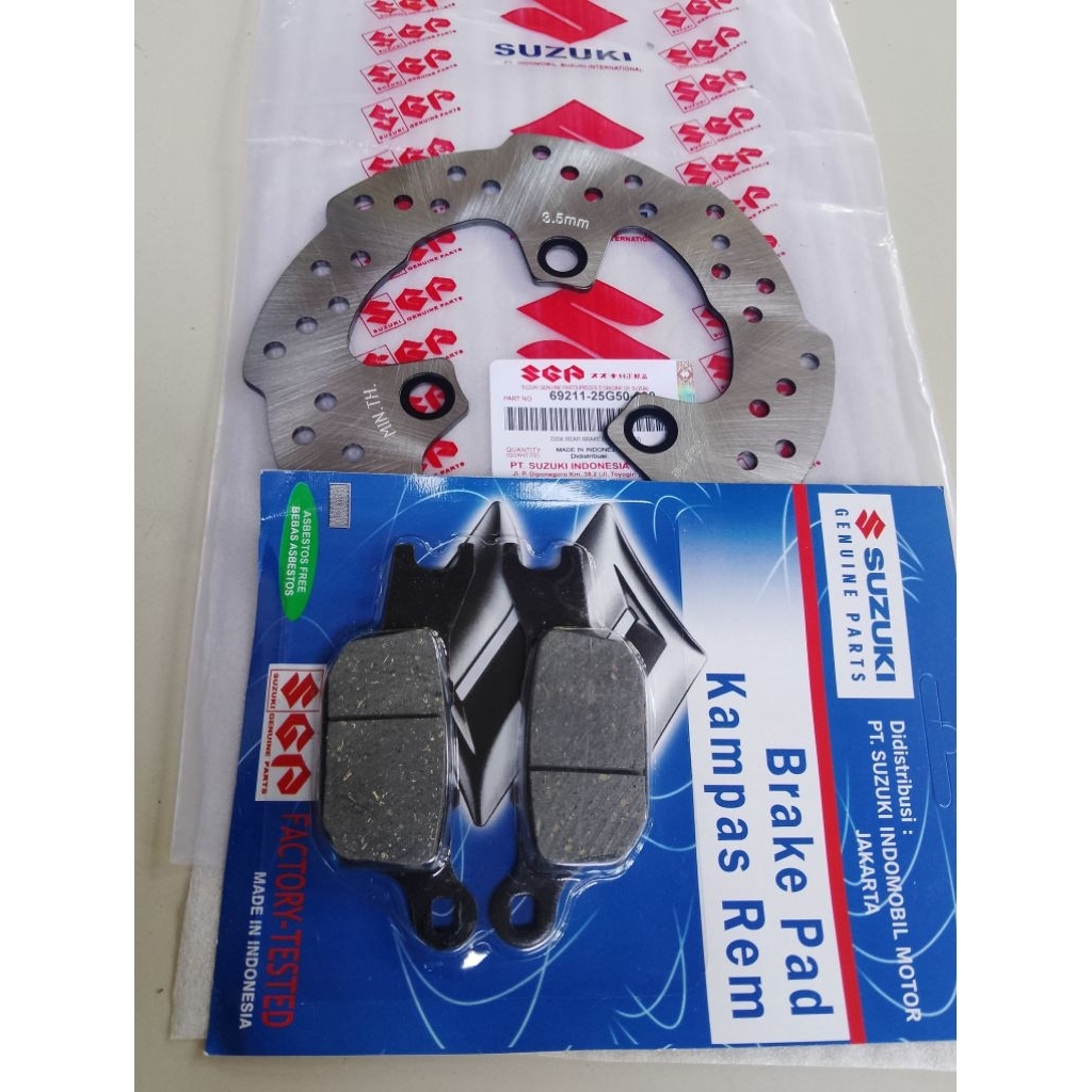 piringan belakang+ kampas rem satria Fu Fi injeksi ori sunsatar