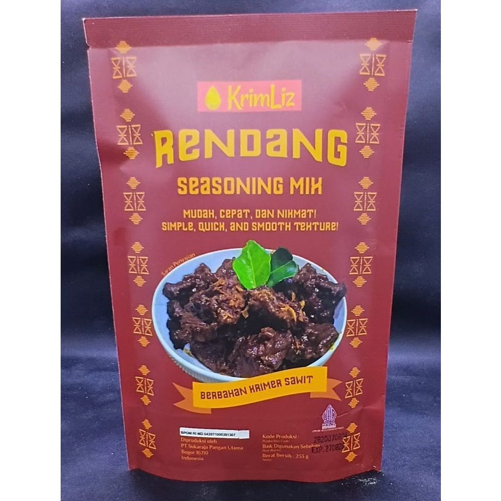 

Krimliz Bumbu Rendang Berbahan Dasar Krimer Sawit Untuk 1 kg Daging