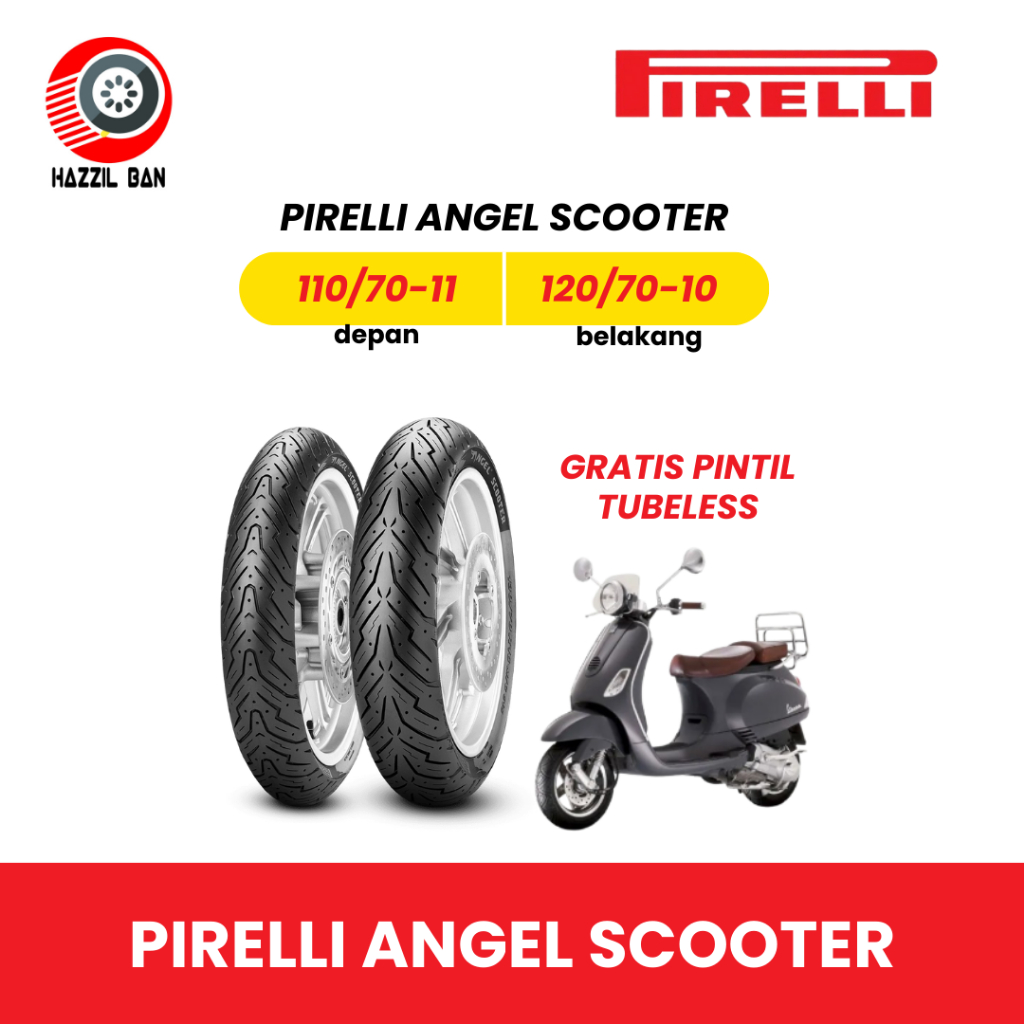 Ban Pirelli Angel Scooter Ring 10 & 11 untuk Vespa Matic LX125 S125  Tubeless