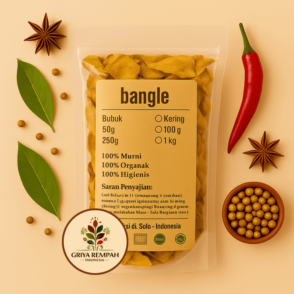 

BANGLE KERING 500 GRAM Premium – Bengle Ramuan Rempah Herbal 100% Alami Rimpang Murni untuk Jamu Tradisional Kesehatan & Minuman Sehat Zingiber montanum