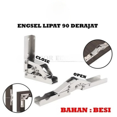 Engsel Bracket Lipat Meja Portebel Lipat Besi Stainles Anti Karat Kabinet Furnitur