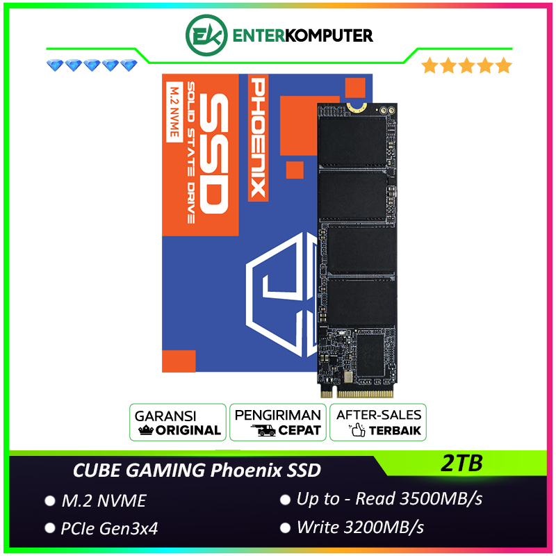 CUBE GAMING Phoenix SSD 2TB M.2 NVME PCIe Gen3x4 / SSD 2TB