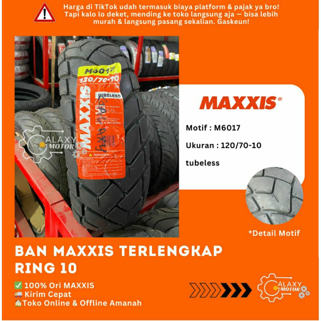 BAN MOTOR RING 10 TERLENGKAP MAXXIS ZENEOS