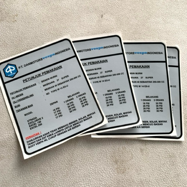 Sticker Running in Vespa P serie / Sticker Running in vespa PT Danmotor