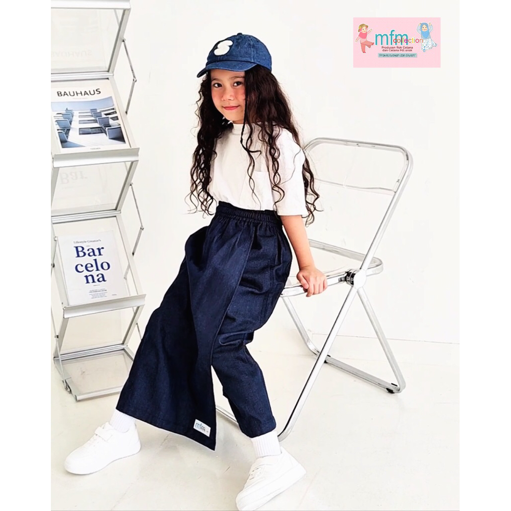 Rok celana anak softjeans- rok celana anak- Rok celana kekinian - Rok Anak Jeans - Rok Jeans Anak- R
