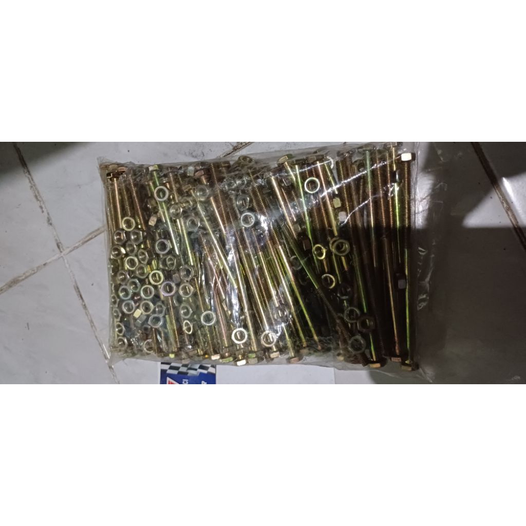 buat mur 6x120/baut 10 panjang 12cm isi 25 pcs