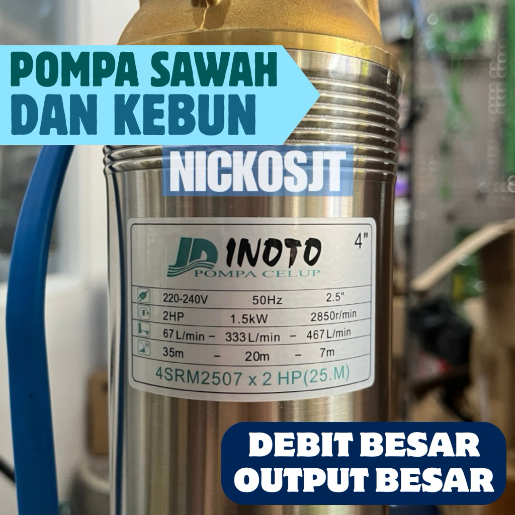 Debit & Output Besar Pompa Submersible Sible Sibel Submersibel SRM Pompa Sawah 4in 4” 4 in 4dim Sate