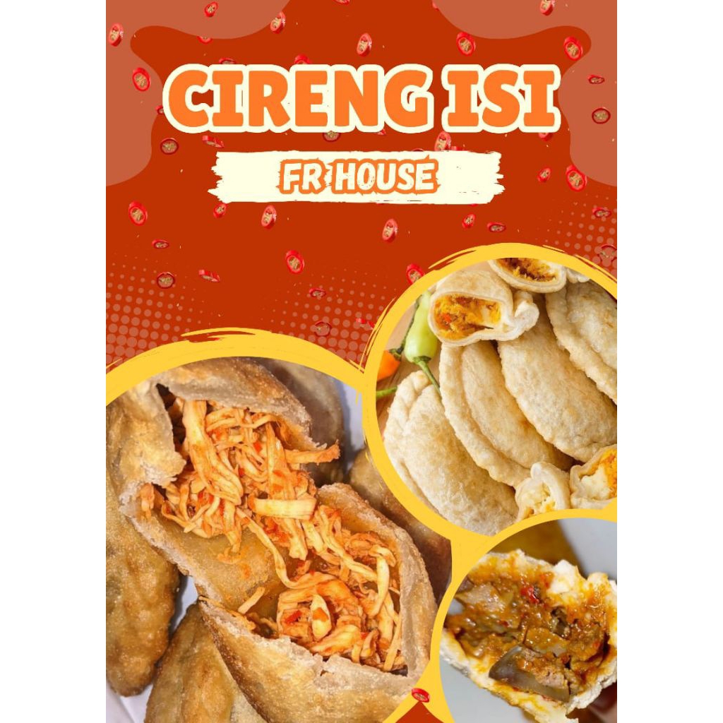 

Cireng isi ayam suwir pedas/ayam original/ati ampela/keju