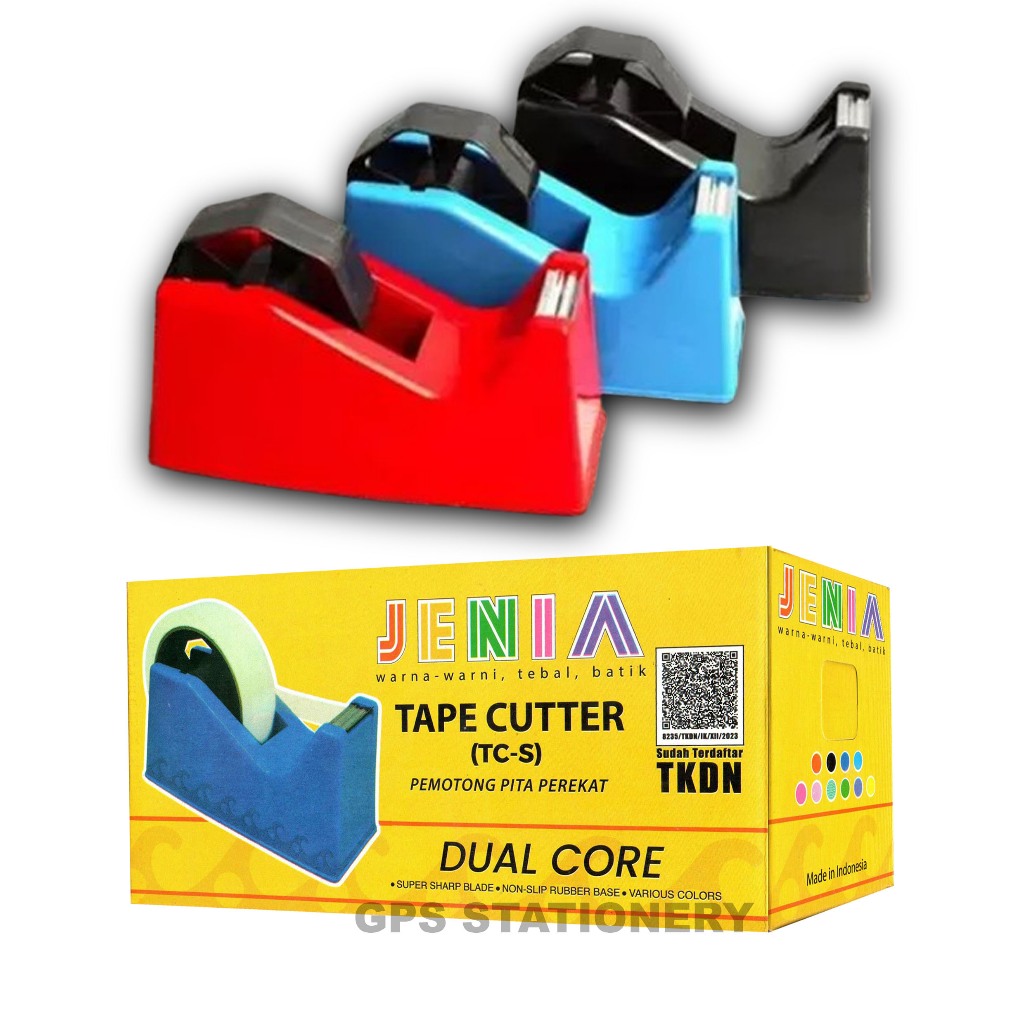 

Tape Dispenser Jenia/Tape Cutter 2 Core/Tempat Selotip Jenia pemotong lakban
