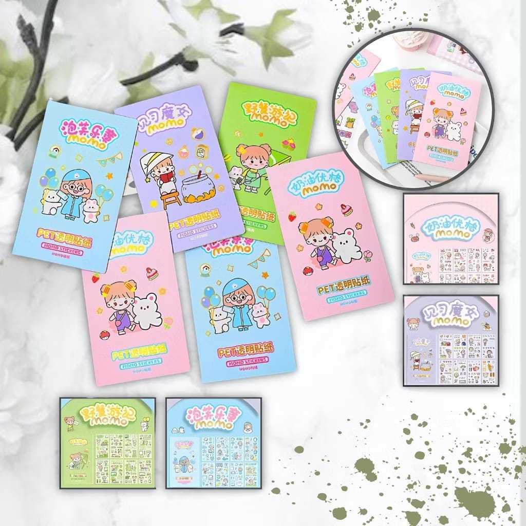 

Stiker Transparan Scrapbook Korea Momo Simple Amplop Cute