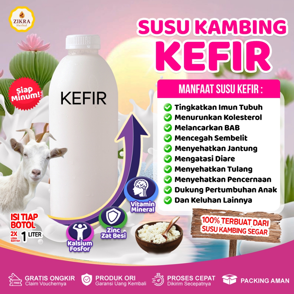 

Susu Kefir Kambing Etawa Untuk Melancarkan Pada Pencernaan Dan BAB Sembelit Diare Isi 1 Liter