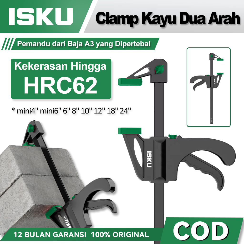 ISKU F Clamp Klem Penjepit Kayu Wood Working Klem Jepit Besi Baja Tools Klem F Clamp Alat Penjepit