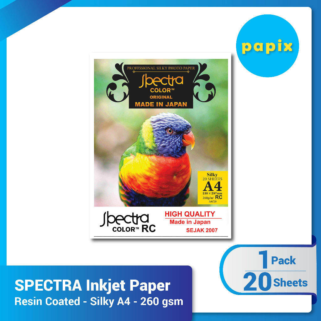 

Spectra Inkjet Paper Resin Coated - 260 gsm (Silky A4)